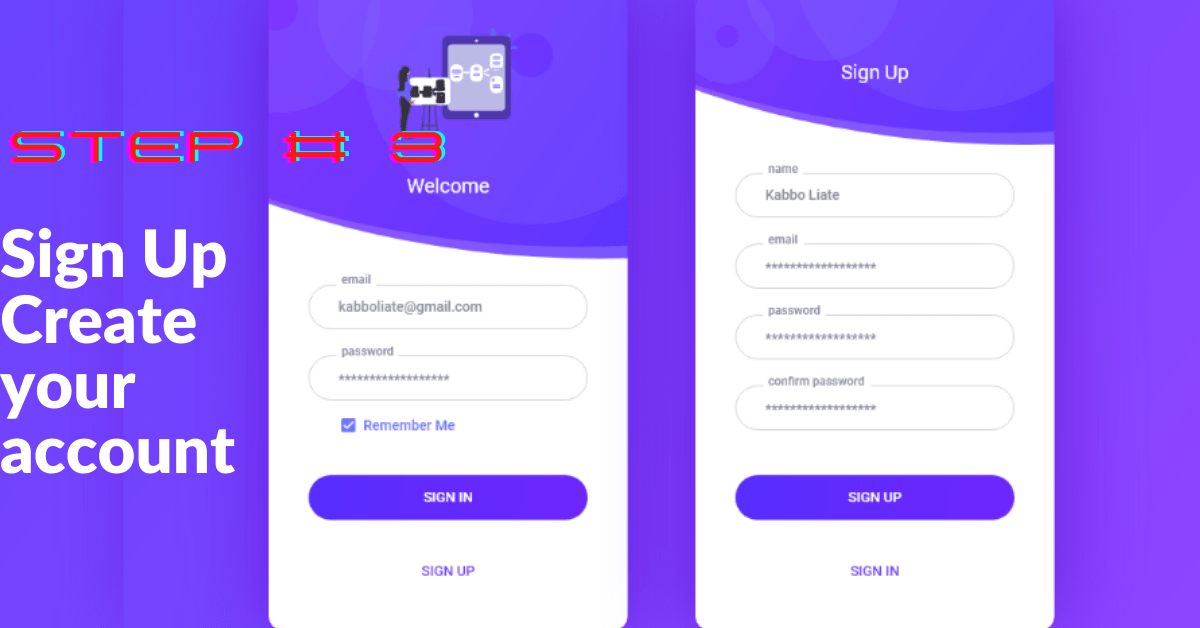 Sign Up Create your account